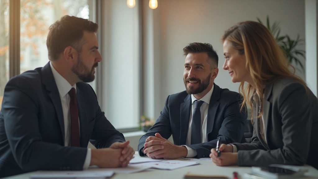 Финансовый советник консультирует пару по управлению резервным фондом и инвестициям